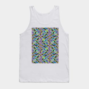 Green Op Art Pattern Tank Top